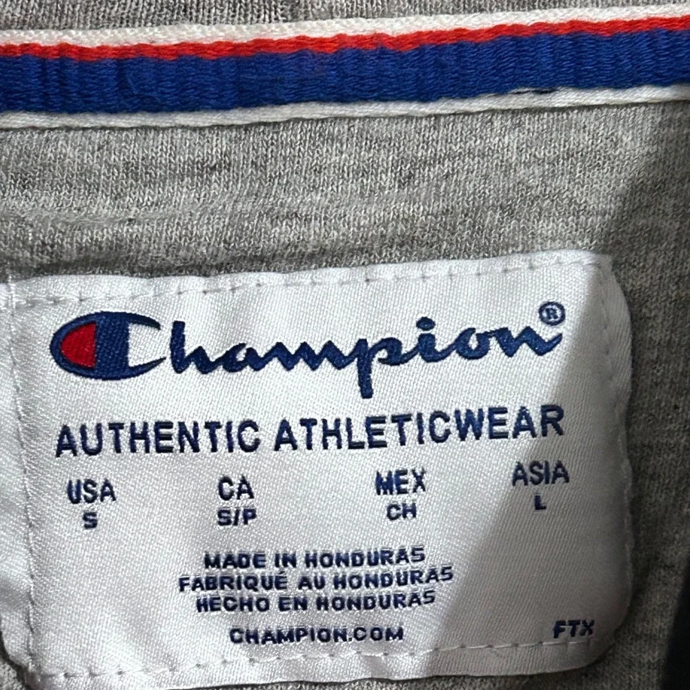 Champion Heavy Black Hoodie Sweatshirt Men's Size Small Gray‎ Lined Hood